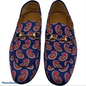 Gucci Paisley Horsebit Loafers Satin 